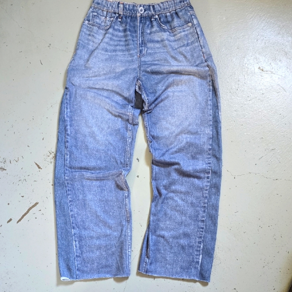Oddie Faux Denim Illusion Lounge Acid Wash Pants Size Small